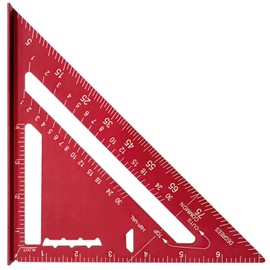 7 Inch Speed Square Carpenters Square Set Square Metal Carpenter Square Speed Square 7 Inch Measuring Tools for Woodworking Roofing Angle Measuring Marking (Red)
