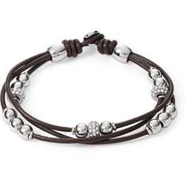 Fossil Bracelet for Women , 19 cm brown Genuine Leather Bracelet, JA6068040