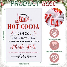 Peryiter 4 Pcs Christmas Kitchen Towels 16x24 Inch Milu Deer Hot Cocoa Candy Canes Christmas Tree Dish Towels Farmhouse Winter Holiday Kitchen Dishcloth for Home Cleaning Drying Cooking Baking