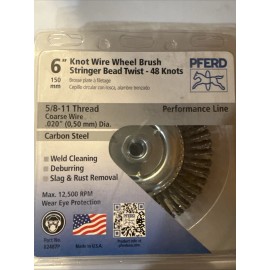 Pferd 6" Stringer Bead Knot Wire Wheels 5/8-11 48Knots 82487p .020 Carbon Steel