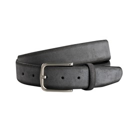 Fenix Men's Belt, Adjustable Leather Belt, Happy Size 85 cm to 115 cm, Men's Leather Belt with Buckle, 35 mm Wide, Belt Made of Velour Cowhide Leather, Slate Grey