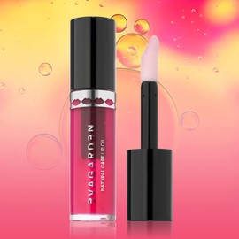 EVAGARDEN Natural Care Lip Oil - Protects, Softens and Revitalizes - Infused with Coconut Oil - Non-Greasy Formula or Sticky Texture - Gives Volumizing Effect - 902 Cherry - 0.16 oz Lip Gloss