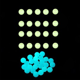 20 PCS - Quartz Pearl Balls UV Reactive Quartz Balls for Glass Collector,6mm OD Quartz Balls Glow in The Dark，Glowing Quartz Balls for Glass Hookah (GlowBlue)