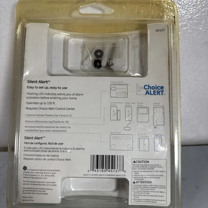 GE SILENT ALERT Wireless Alarm System Flashing LED General Electric