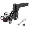 TYT Adjustable Trailer Hitch Ball Mount, Tri-Ball (1-7/8'' X 2''