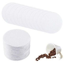 600pcs Filter Papers Unbleached Coffee Filter Papers 64mm Round Coffee Filters Papers Filters Compatible with Espresso Coffee Makers (White)