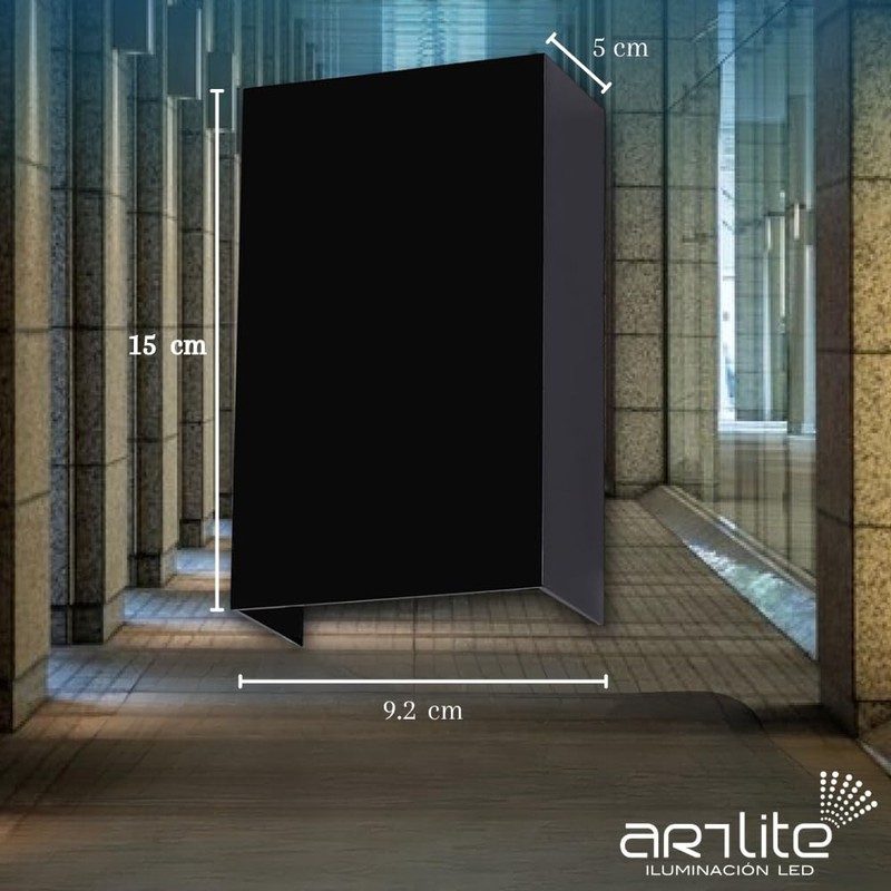 Luminaria Rectangular Doble Disparo, 10W de Potencia, Aluminio + Policarbonato