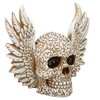 Skull Statue Butterflies Pattern Handcraft Exquisite Skeleton Head Statue with