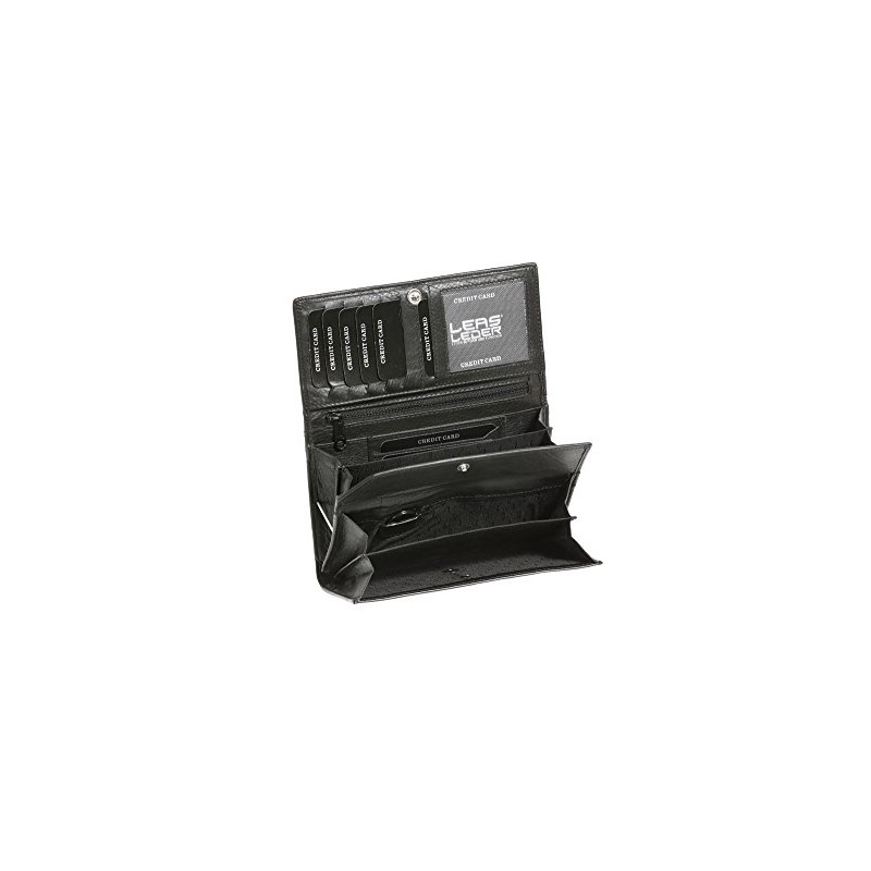 Ladies Wallet DOLPHIN, Genuine Leather, black - ''LEAS Ladies-Collection''