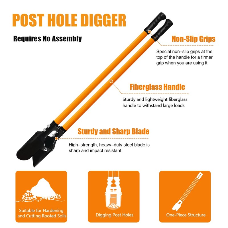 VNIMTI Post Hole Digger Tool, Heavy Duty Post Hole Digger