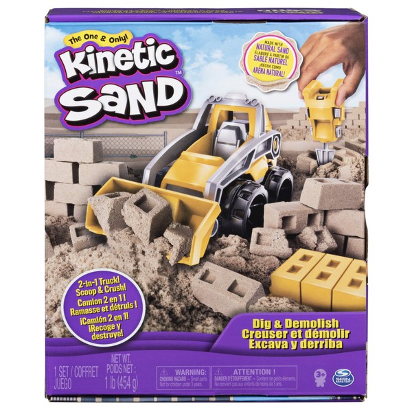 Kinetic Sand, Dig & Demolish Playset with 1lb Play Sand