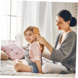 DECHOUS 2pcs Static Bamboo Hairbrush Scalp Massage Comb for Healthy Gentle Rounded Bristles for All Hair Types Portable Lightweight Design Massage Tool for Conditioning and Oil