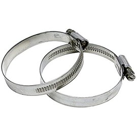 HPS Performance EMSC-80-100x2 Stainless Steel Embossed Hose Clamps SAE 56, 3-1/8" - 4" (Pack of 2)