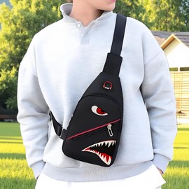 WRLDMCWLQ Shoulder Sling Crossbody Casual Chest Bag For Travel Sports Running Hiking