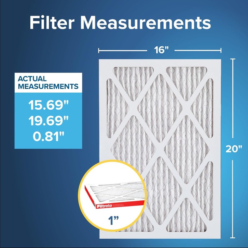 Filtrete 16x20x1 Air Filter MERV 11, MPR 1000 Micro Allergen