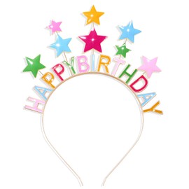 JERTOCLE - Diadema de cumpleaños para mujer, colorida y brillante para cumpleaños, corona de cumpleaños y niñas, accesorio para el cabello, regalo