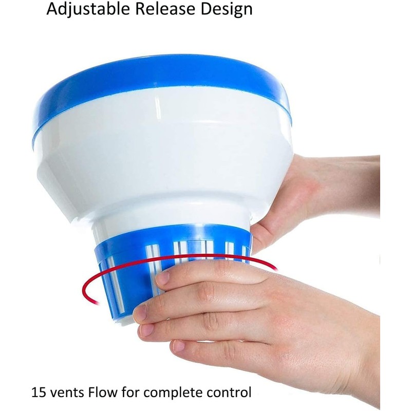 Floating Chlorine Dispenser, Pool Spa Chlorine/Bromine Floater,7" Large Capacity Floating