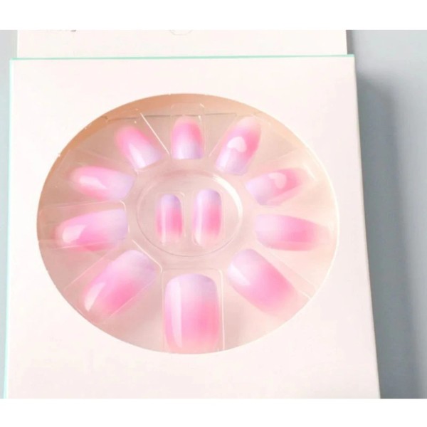 Melody Pink Gradient Press on nails with heart