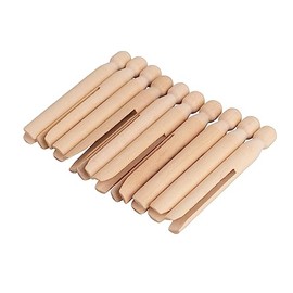 Rayher Round Head Wooden Clothes Pegs, FSC Certified, 11 cm Long, Pack of 10, Storm Clips, Round Head Pegs for Sticking, Wooden Clothes Pegs, 64592505