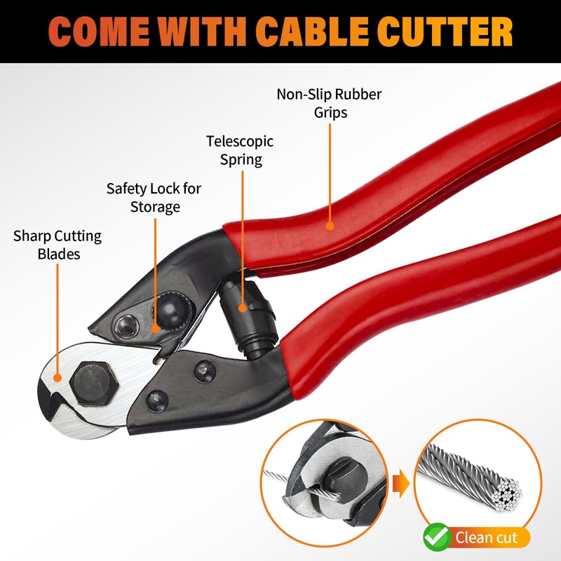 CELYND Stainless Steel Cable for Railing - 100FT 1/8" T316
