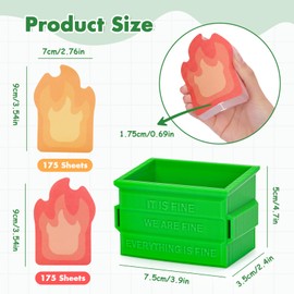 Dalycro Dumpster Fire Sticky Notes Set, 350 Sheets Funny Sticky Post It Notes for Work and Office, Dumpster Fire Desk Accessories for Coworkers Boss Gift Christmas Birthdays (Garbage Can Set)