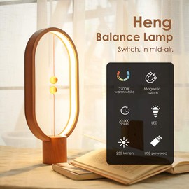 Heng Balance lamp, DesignNest Allocacoc, Heng Lamp, Switch on in mid-air, USB Powered LED Table lamp, Desk lamp, Warm Eye-Care Lamp, Contemporary Soft Light, Office, Home