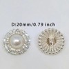 12/24 Pieces 20 mm Pearl Rhinestone Buttons Clothing Decor Metal