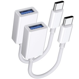 ZVGMOOE ZVGMOOE USB C to USB 3.0 Adapter 2 Pack, USB C Male to USB Female OTG Cable Thunderbolt3 to USB Adapter Compatible with MacBook Pro/Air, iPhone 16 Pro Max/16 Plus/16/15, Galaxy S24/S23/S22/S21