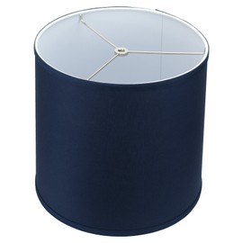 FenchelShades.com 12" Top Diameter x 13" Bottom Diameter 12" Slant Height Lampshade Retro Rustic Vintage Hardback Liner USA Made (Navy Blue)
