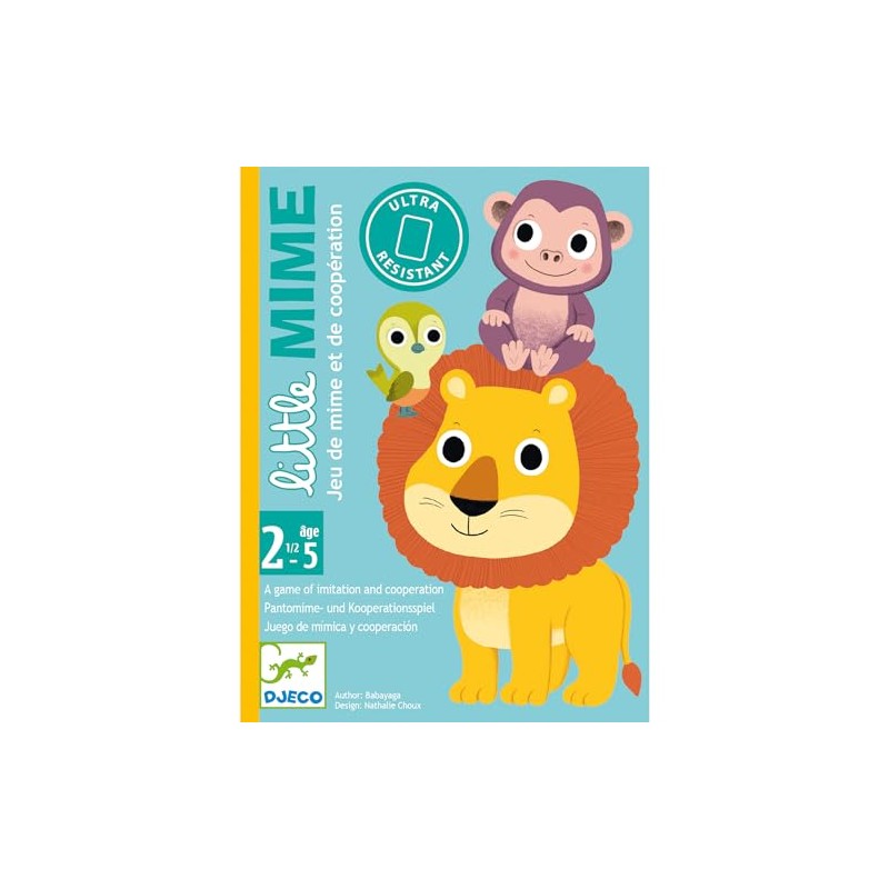 DJECO 35063 Little Mime Animals Card Games, Blue