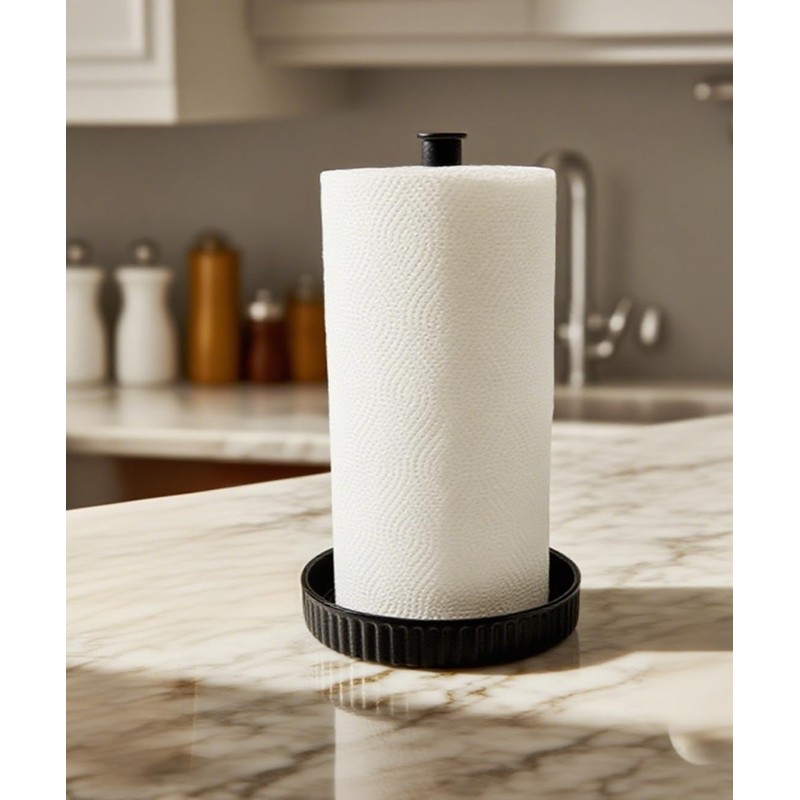 VROOMIUM Paper Towel Holder Countertop, Ceramic Base Easy-to-Clean, 1.5 lbs,