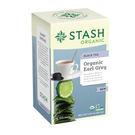 Stash Tea Organic Earl Grey Black Tea, Caffeinated, Non-GMO Project Verified, Serve Hot or Iced, 96 Tea Bags, 16 count (6 pack)