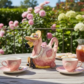 Blue Sky Ceramic Miss Precious Flamingo Teapot
