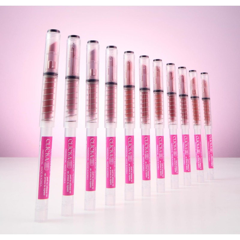 CLICKA One-Touch Retractable Tinted Lip Balm, Moisturizing Lip Gloss with