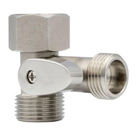 LUXE Bidet 7/8" x 7/8" x 1/2" Shut-Off Valve T-Adapter for Bidets, Only Compatible with NEO Series Bidet Attachments (Teardrop Lever, Nickel Finish)