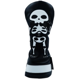 Gbourly Skeleton Golf Club Head Cover for Hybrids Thick PU Leather Headcover Skull Style with Interchangeable No. Tags