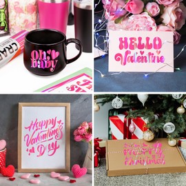 WRAPXPERT Holographic Vinyl Roll Pink, Holographic Permanent Vinyl Glossy Rainbow Craft Vinyl 12" x 5ft, Chrome No Bubble Iridescent Vinyl for DIY Craft Decal, Hot Pink