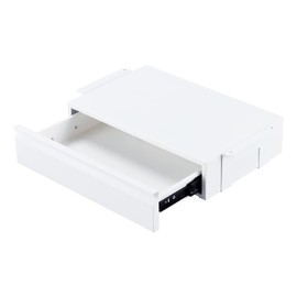 OSteed Under Desk Drawer 18", Pull-out Storage Organizer with Large Slide Extension Mounted Under Flat Wooden Table or Workbench, White_Normal Version