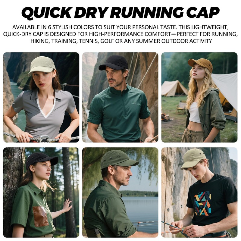 Croogo Short Brim 5 Panel Hat Quick Drying Baseball Cap