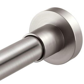 BRIOFOX Shower Curtain Rod Adjustable 32-61 Inch, Spring Tension Shower Rod No Drilling Non Slip, Nickel