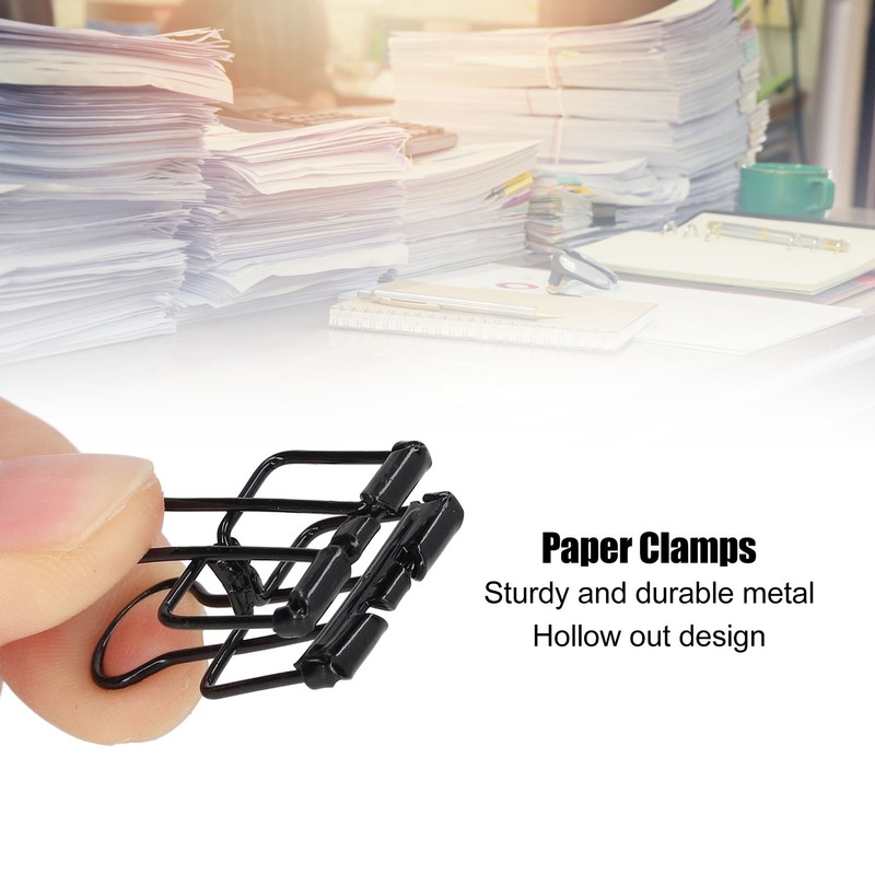 80Pcs Hollow Binder Clips 0.7in Sturdy Metal Hollow Out Strong
