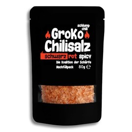 Schlump-Chili GroKoHabanero Chilli Salt Spice Salt Refill Set for Spice Mills with Stainless Steel Grinder or Ceramic Grinder Sharp (1 x 80 g)