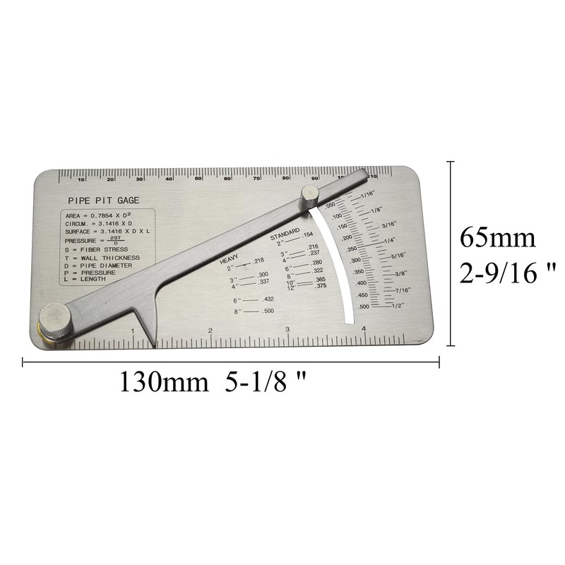 RIVERWELD Pipe Pit Gauge Welding Gage Test Ulnar Welder Inspection