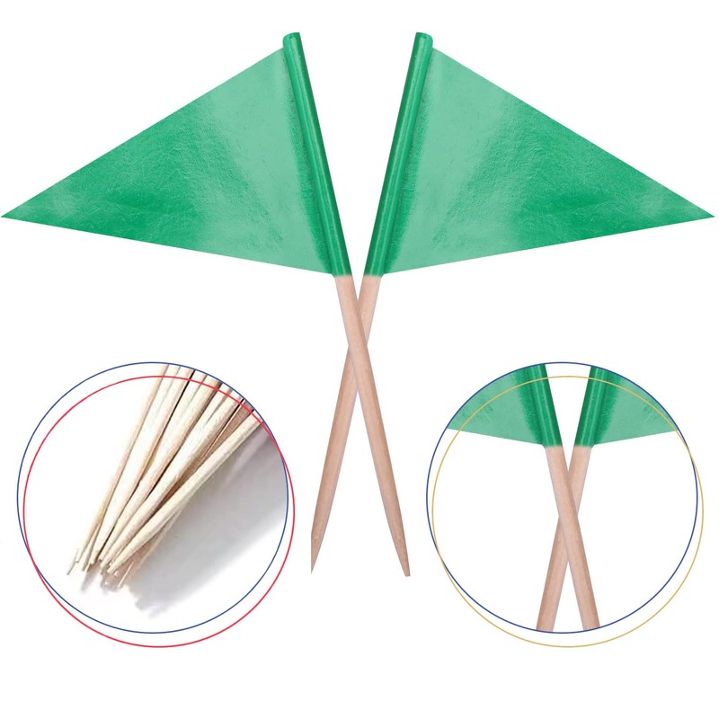 stidsds Solid Green Cupcake Toppers Flags Mini Small Plain Green