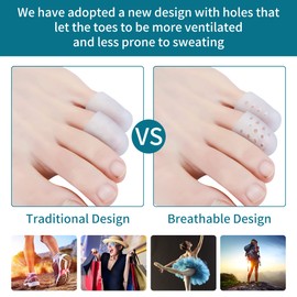 Hoogoo Pinky Toe Protectors With Hole, 10 Pack Toe Caps Covers Protect Toe from Rubbing, Corns, Blisters, Hammer Toes and Other Painful Toe Problems