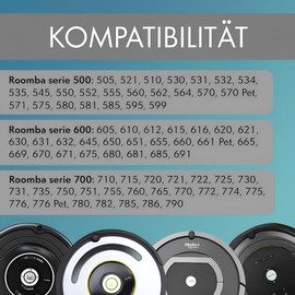 MIRTUX Kit of 9 Side Brushes, Compatible with Roomba Series 500, 600 and 700 (All Models) | High Efficiency Replacement Parts for Roomba | Replacement Brushes for Roomba