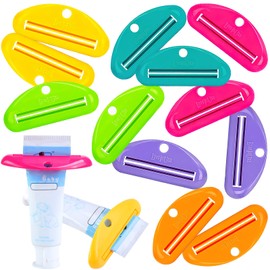 LOVEINUSA Toothpaste Squeezers Bulk, 12PCS Multicolor Toothpaste Clips Tube Squeezer Dispenser Assorted Colors for Hair Gel Glue Tube Ointment