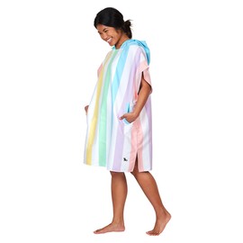 Dock & Bay Adult Beach Poncho - Hooded Towel with Deep Pockets - for Beach & Pool - Super Absorbent, Quick Dry - Summer - Unicorn Waves, Extra Large (120x95cm, 47x37)