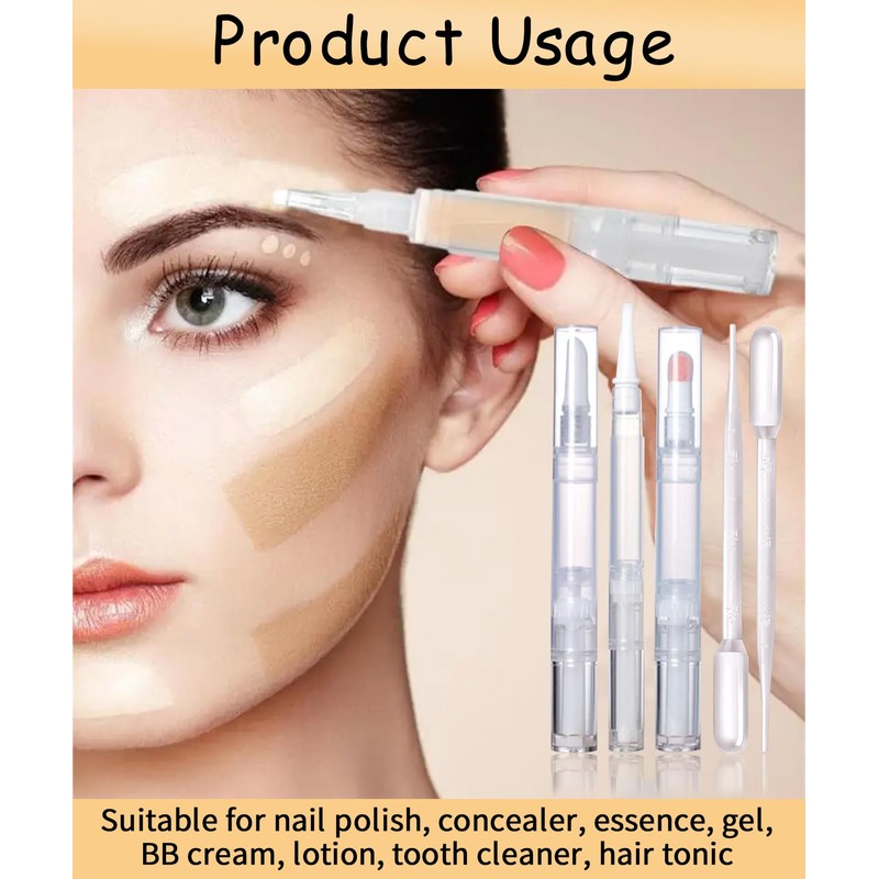 uadbau 6 Pcs 3ml Empty Cuticle Oil Pen with 4