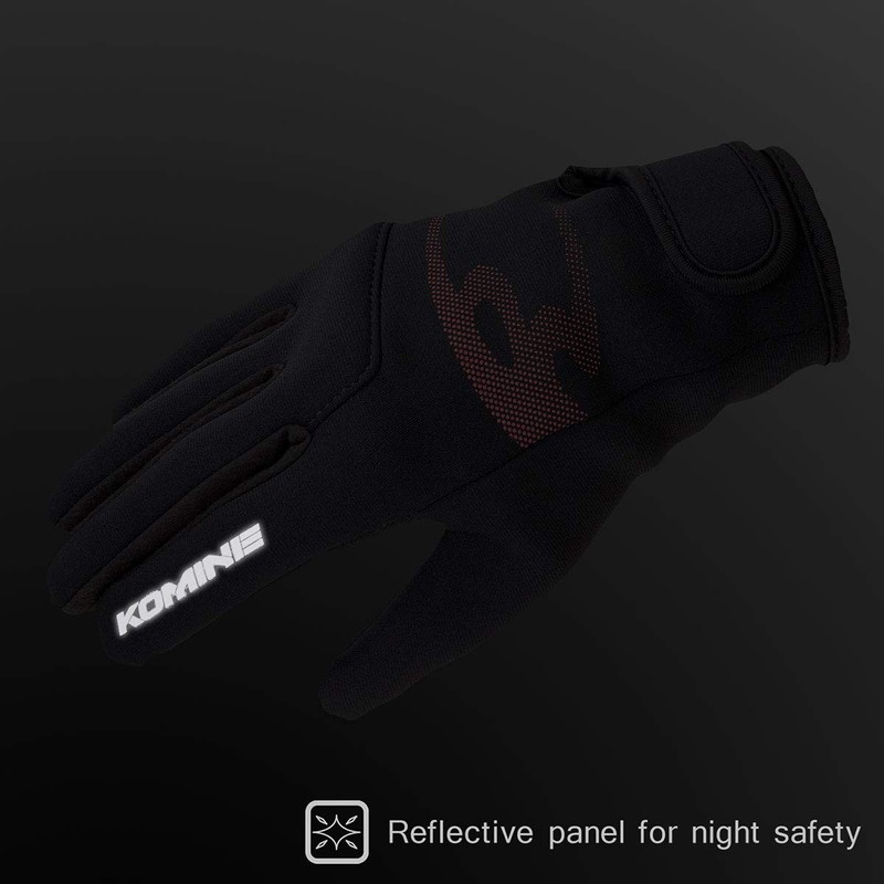Komine GK-240 12974 Motorcycle Semi-Rain Conductive Gloves, Black, Waterproof, Windproof